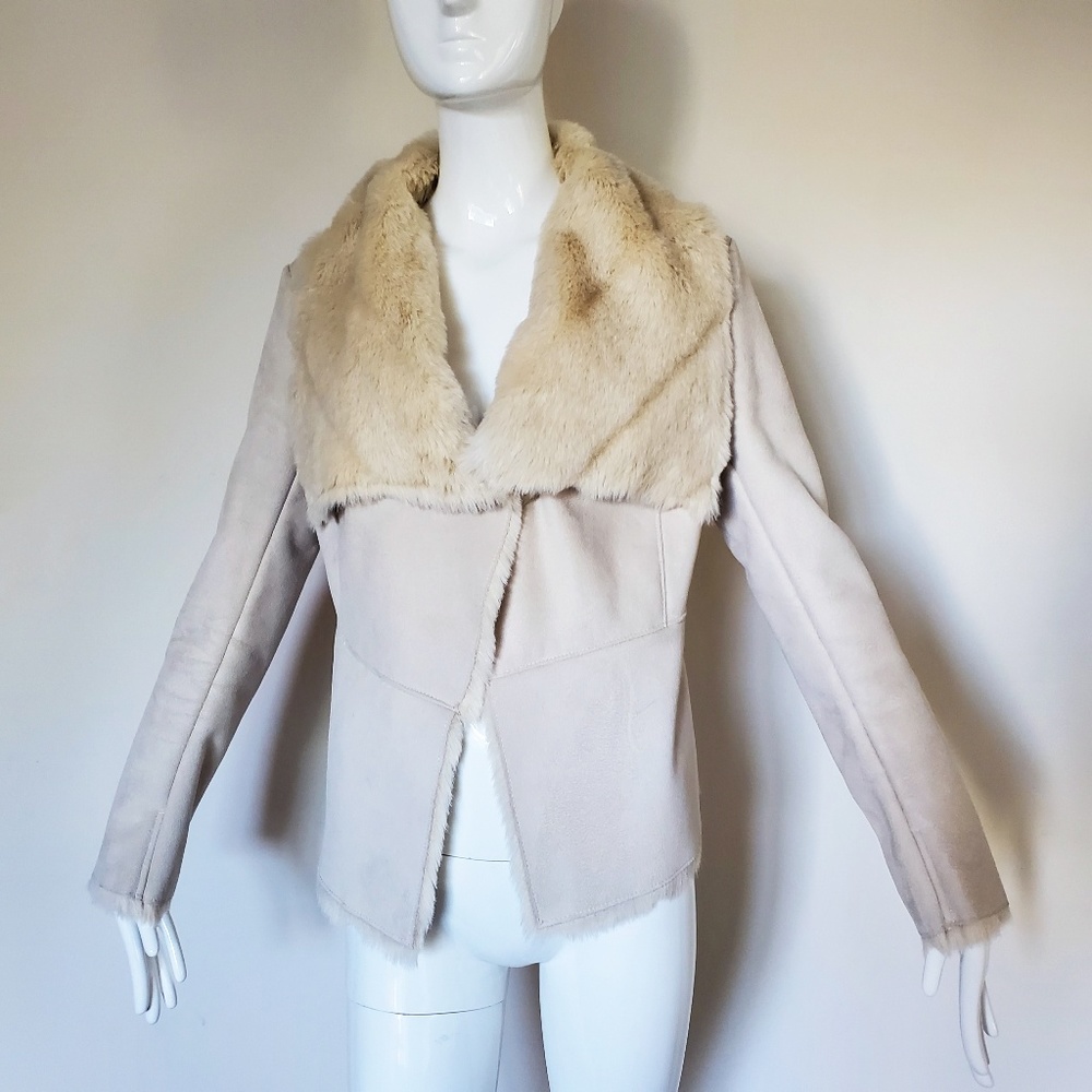 Bebe Faux Fur Cream Jacket